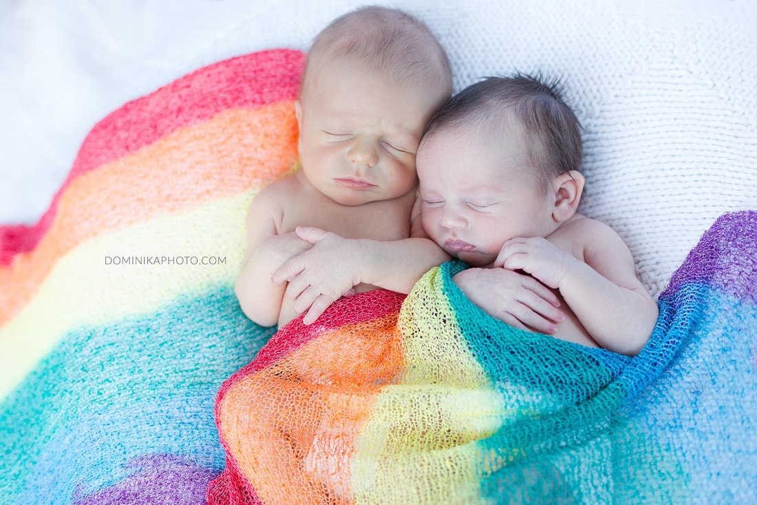 Milwaukee newborn photographer twins rainbow